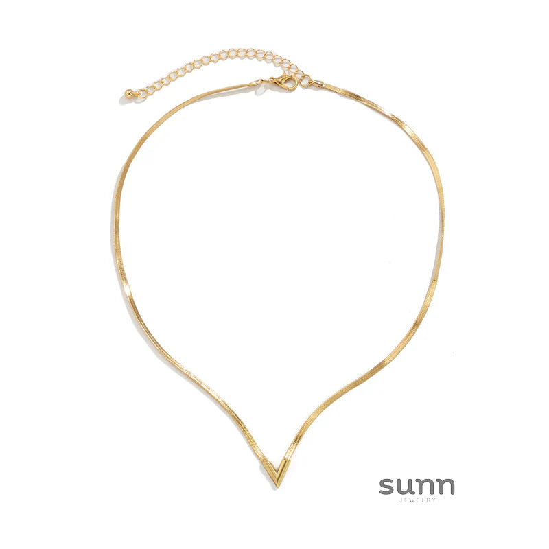 Faithlyn Flat Snake Chain Necklace
