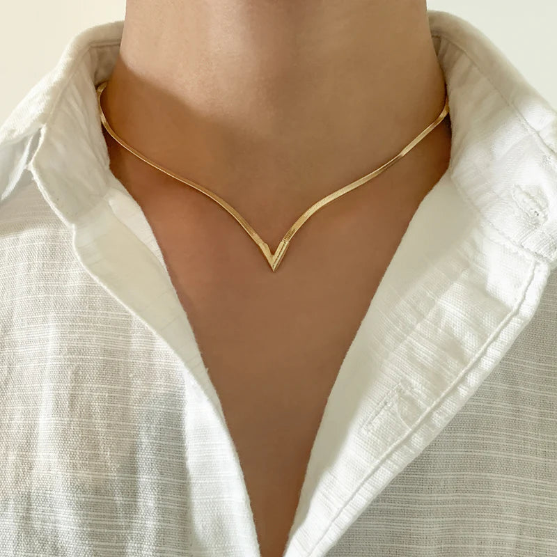Faithlyn Flat Snake Chain Necklace