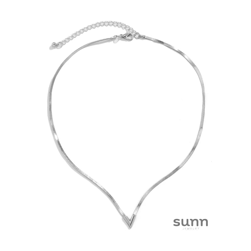 Faithlyn Flat Snake Chain Necklace
