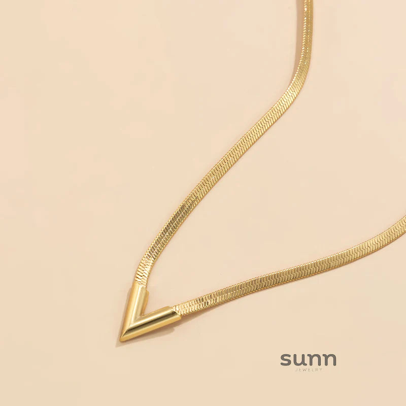 Faithlyn Flat Snake Chain Necklace