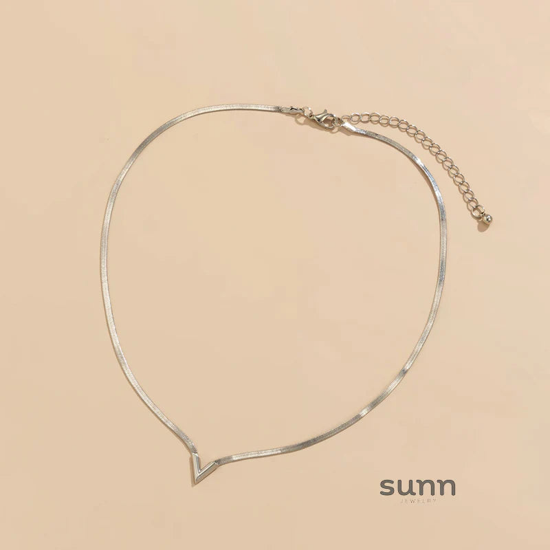 Faithlyn Flat Snake Chain Necklace