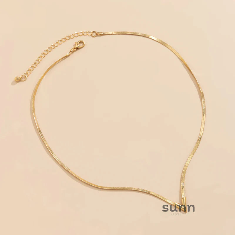 Faithlyn Flat Snake Chain Necklace