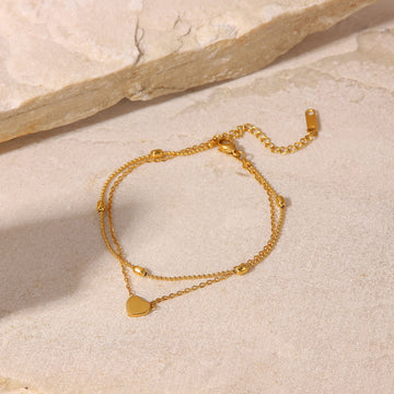 Falynn Gold-Toned Heart Anklet [PBPU6DV3]