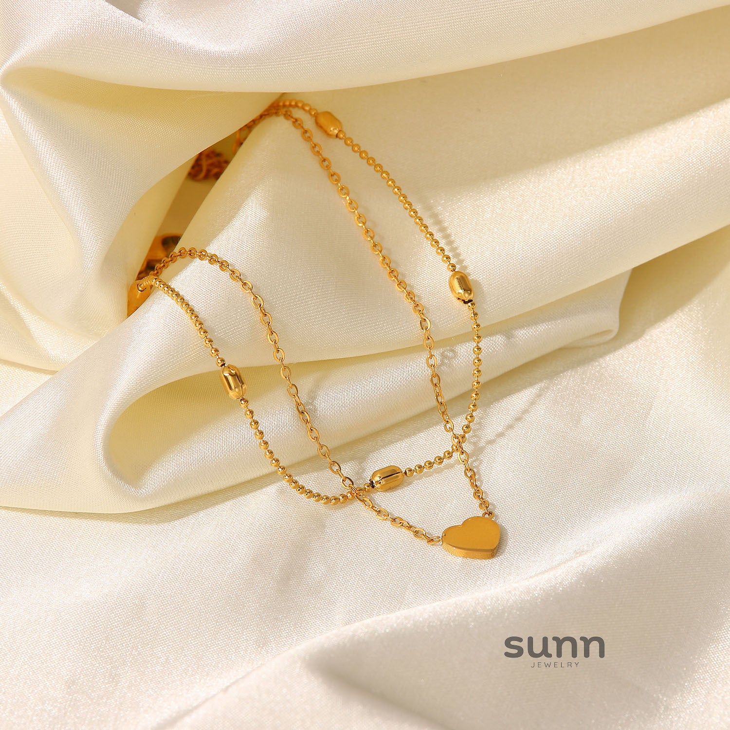 Falynn Gold-Toned Heart Anklet [QML7Y4X4]