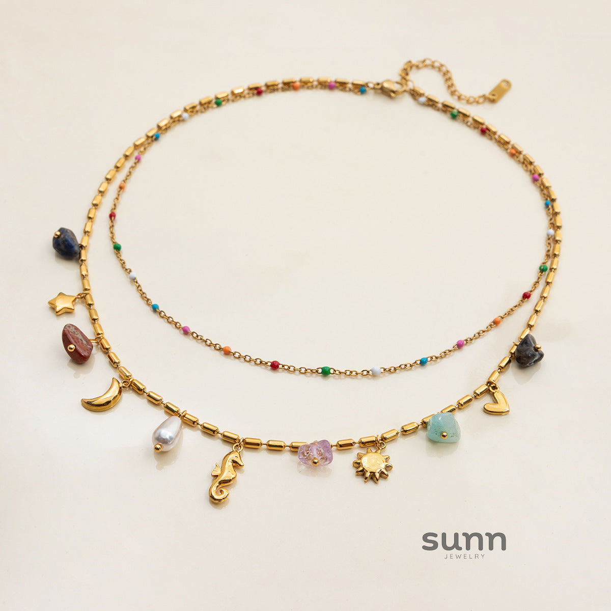 Farida Layered Pearl Necklace [9HL9G8ML]
