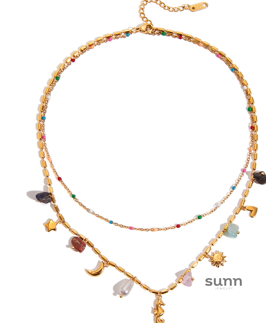 Farida Layered Pearl Necklace [731HPY3M]
