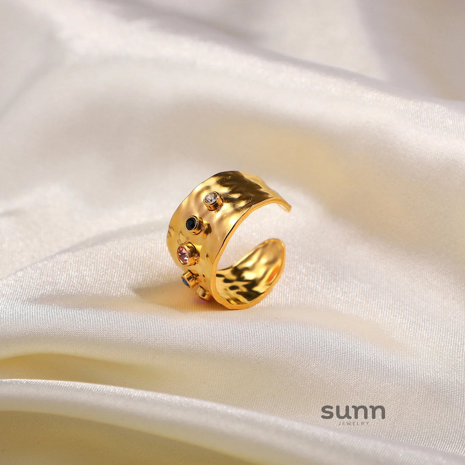 Farida Rainbow Pave Ring