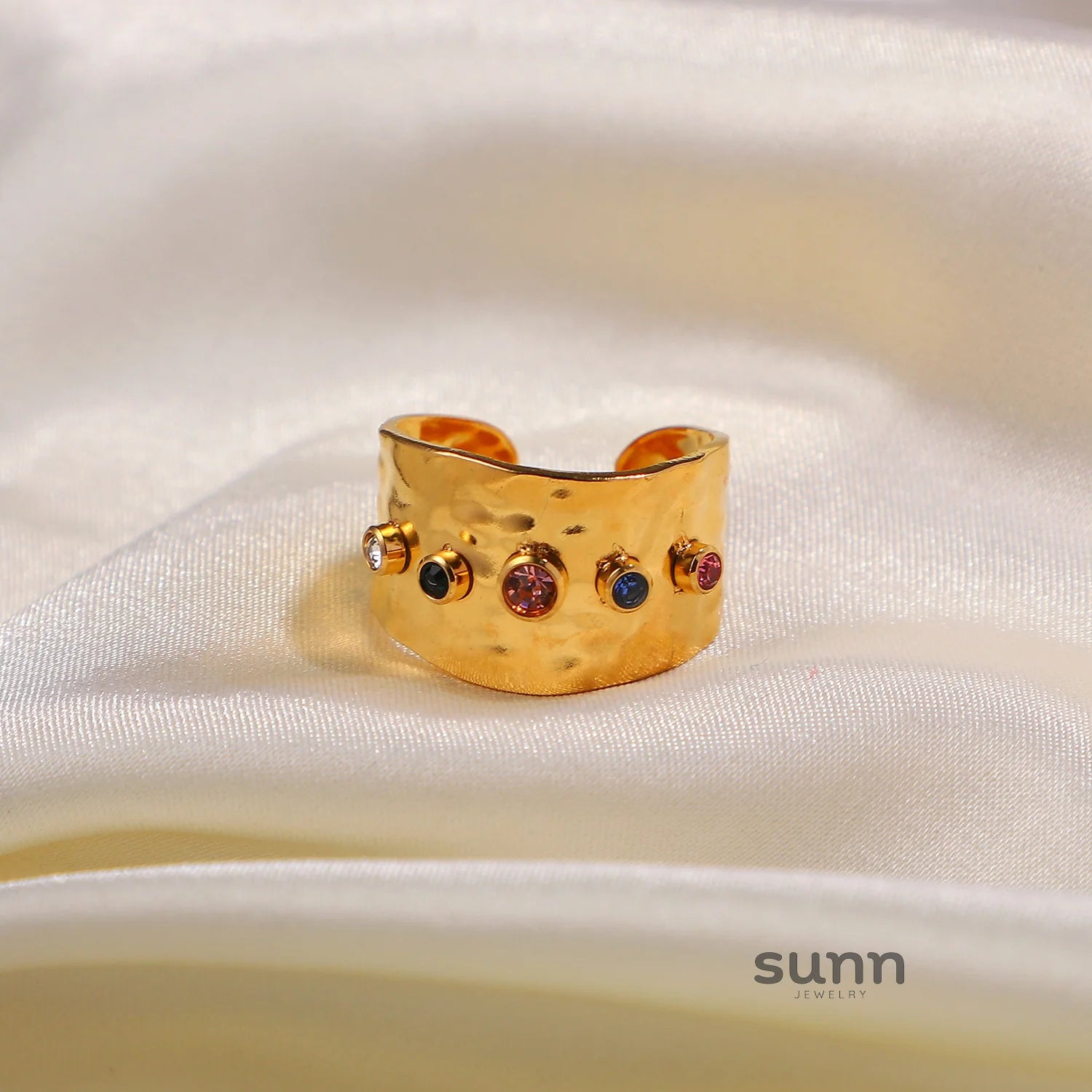Farida Rainbow Pave Ring
