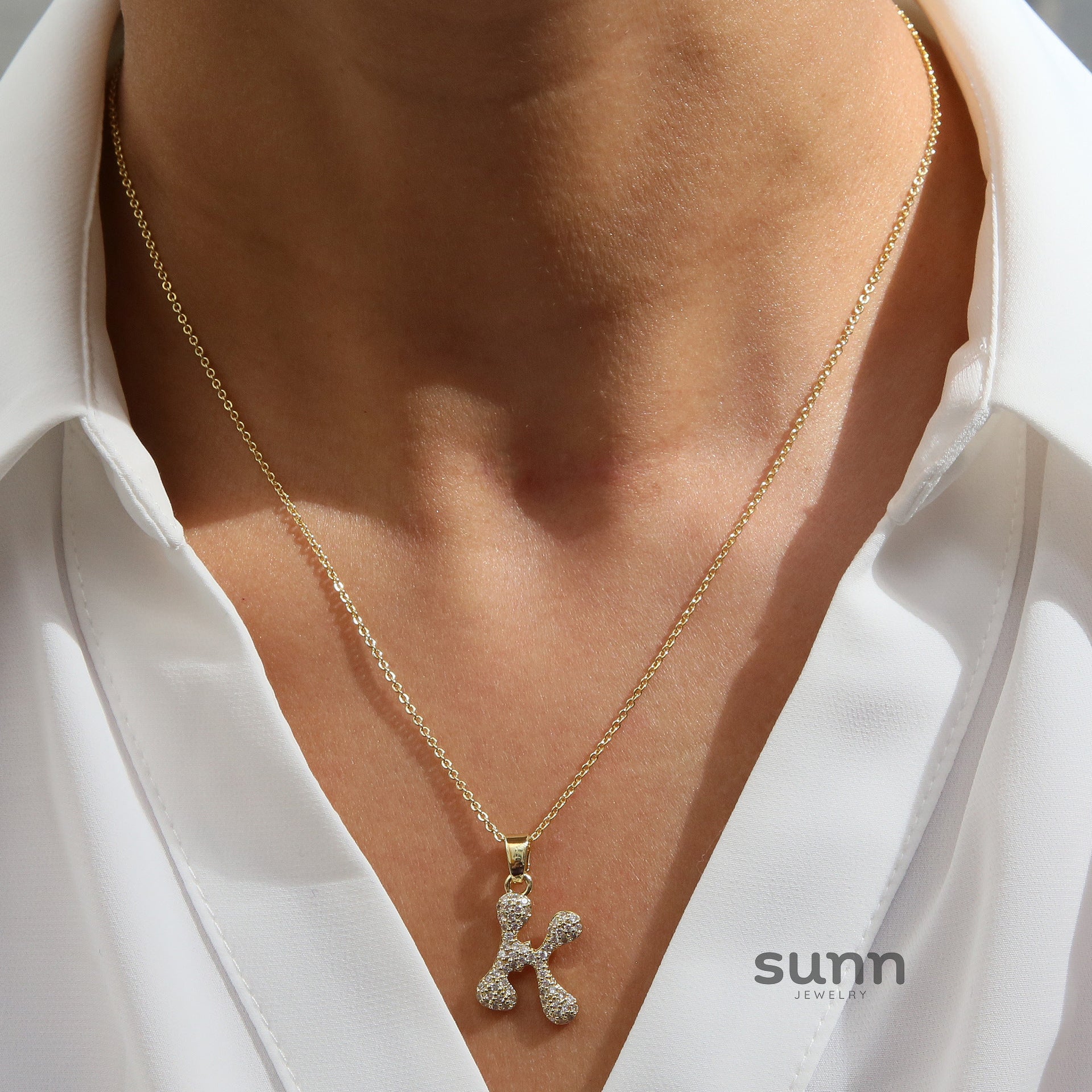 Fatou Bubble Initial Necklace [SV1UX1SB]