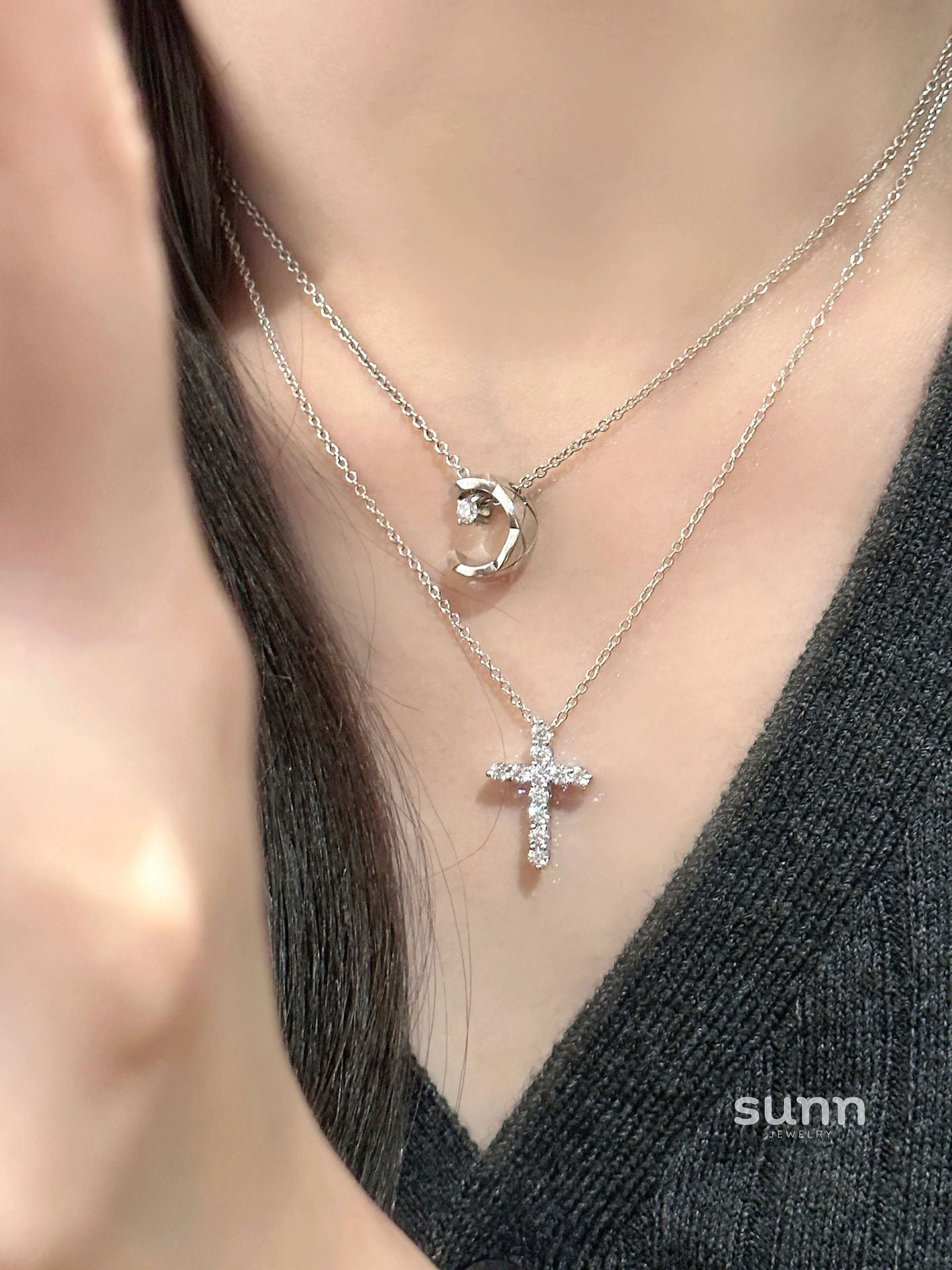 Faustina Dainty Cross Necklace [7MZZXSFG]