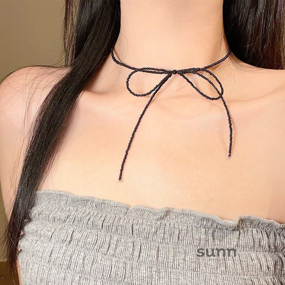 Faye Crystal Bow Choker Necklace [4NNXTQDZ]