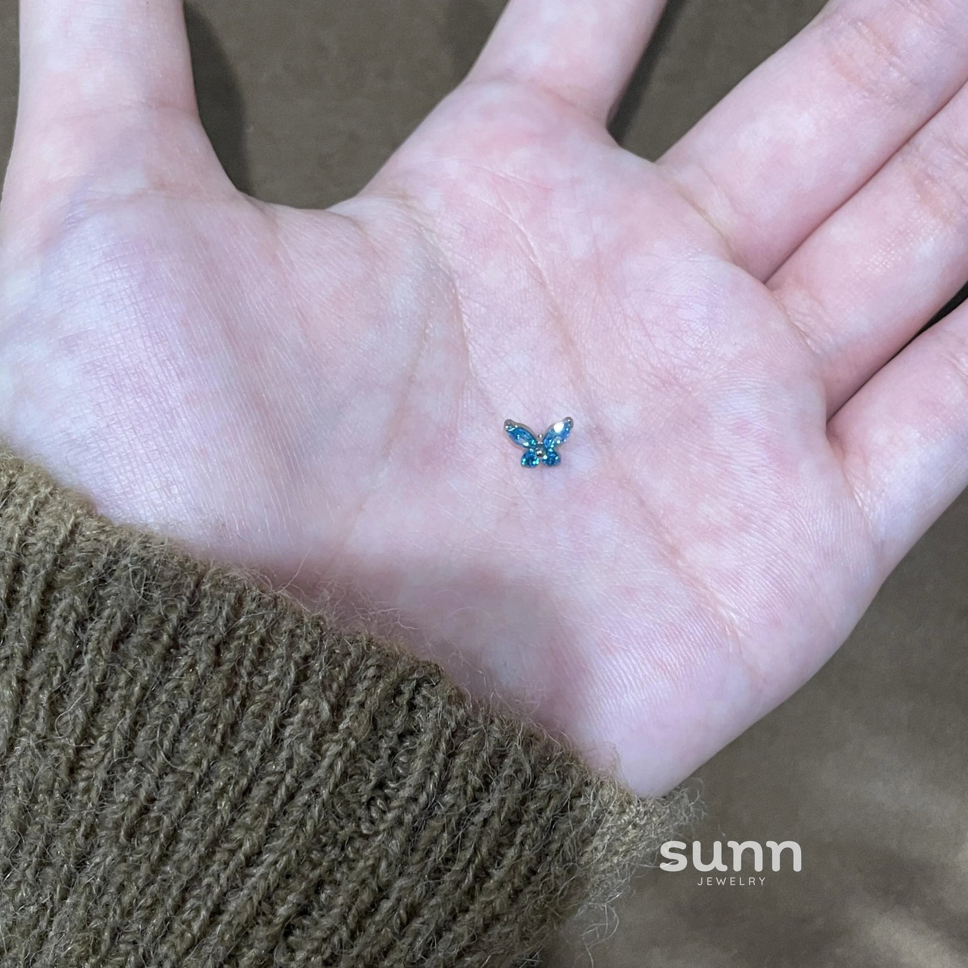 Fiona Blue Zircon Butterfly Earring