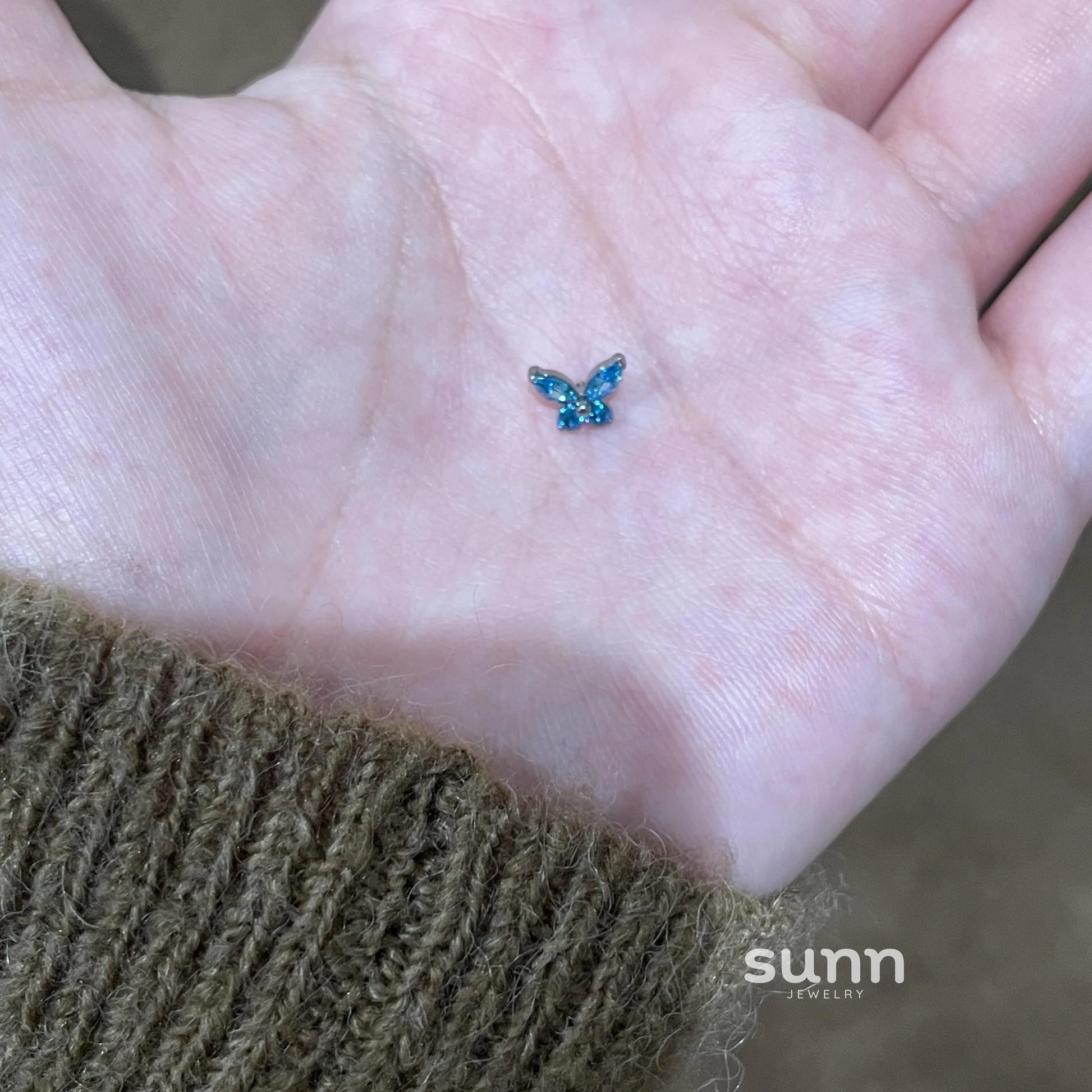 Fiona Blue Zircon Butterfly Earring