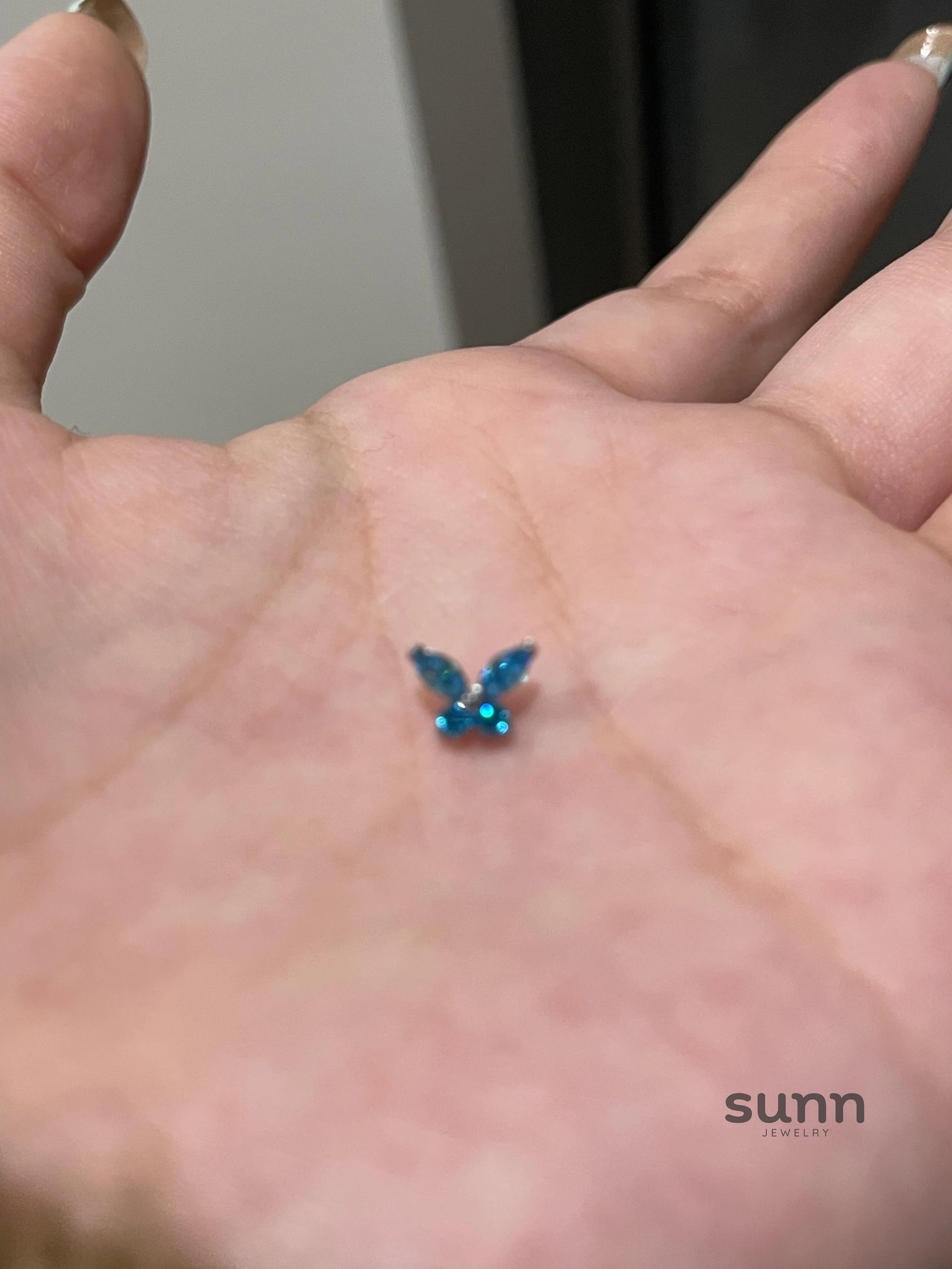 Fiona Blue Zircon Butterfly Earring
