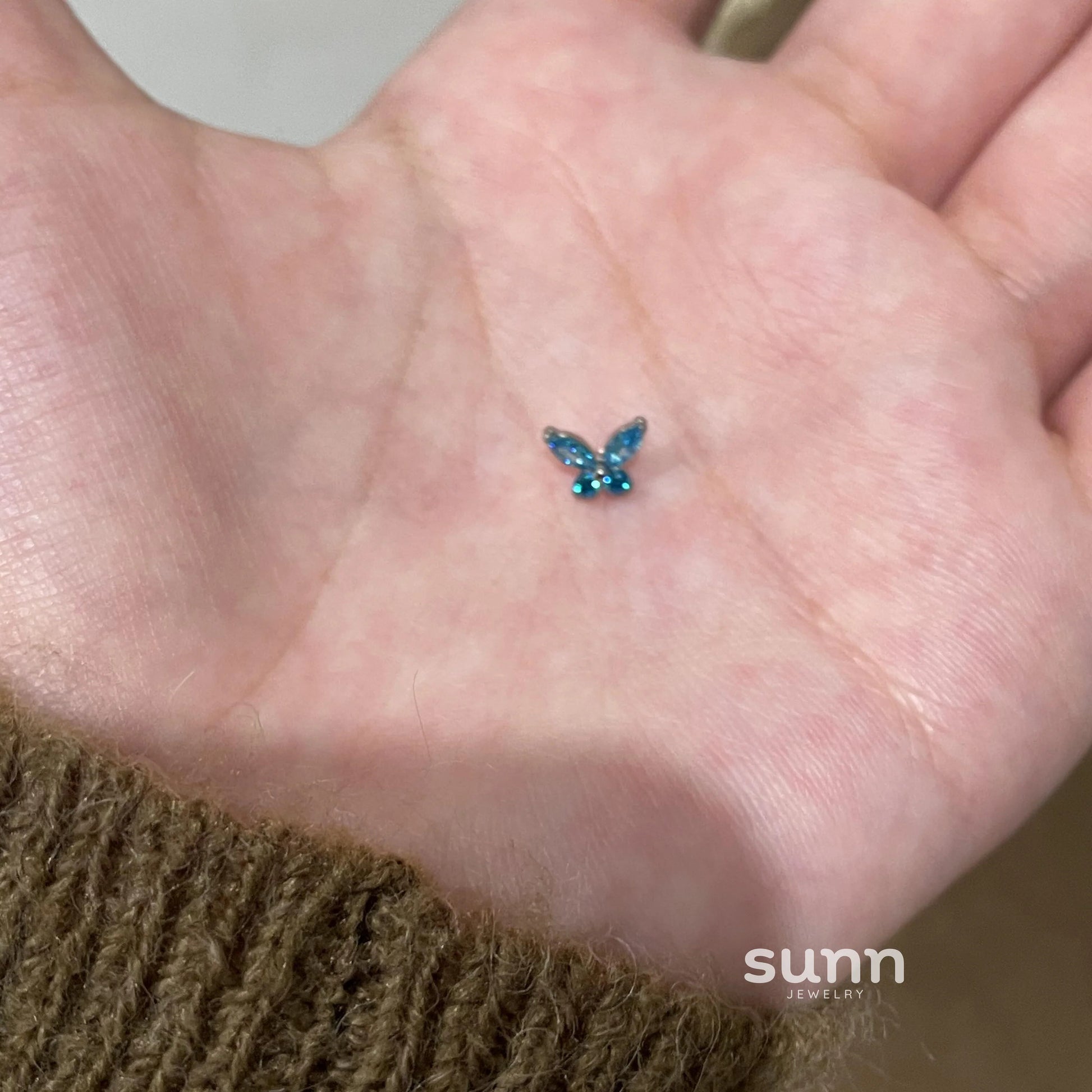 Fiona Blue Zircon Butterfly Earring