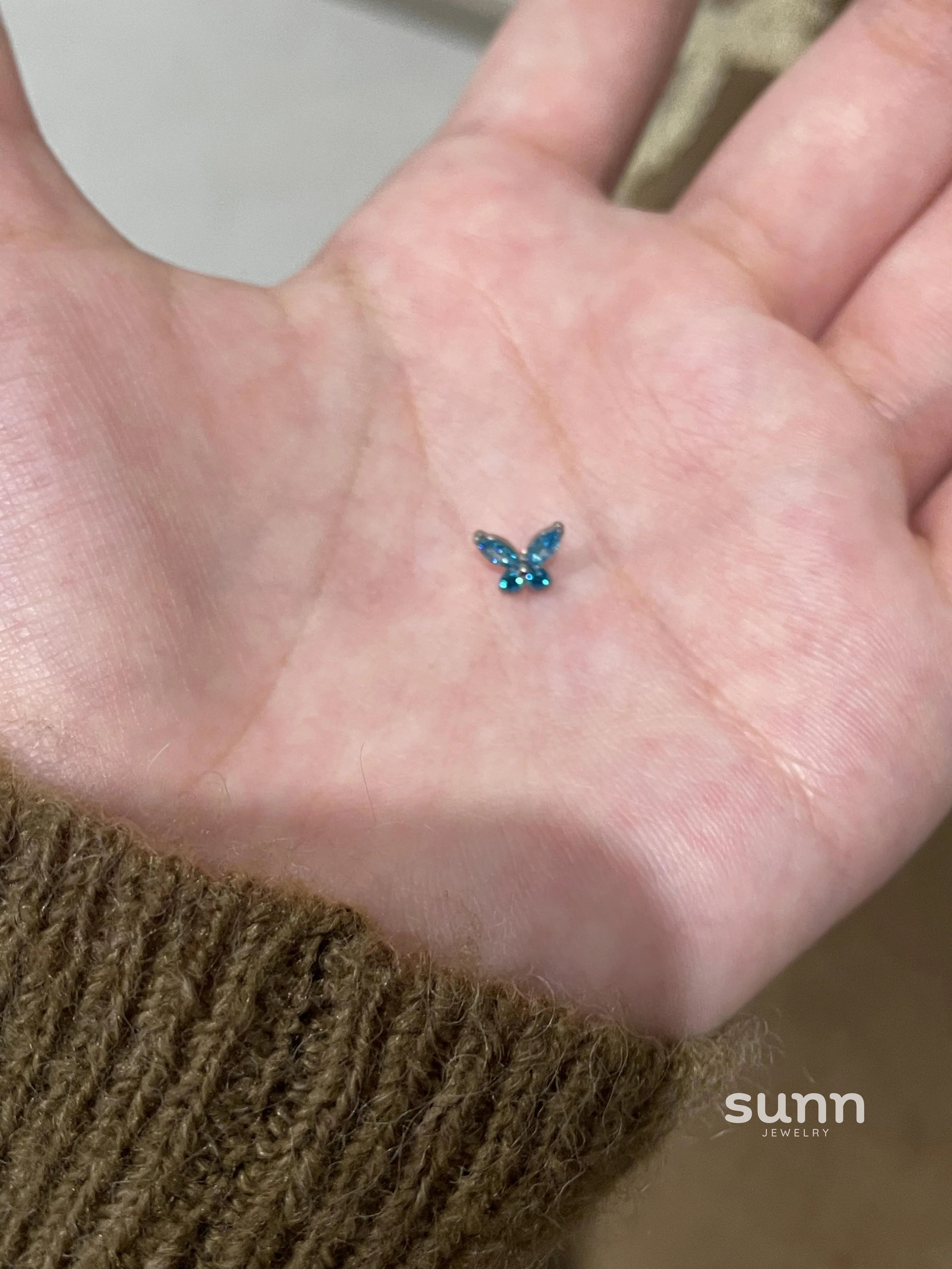 Fiona Blue Zircon Butterfly Earring
