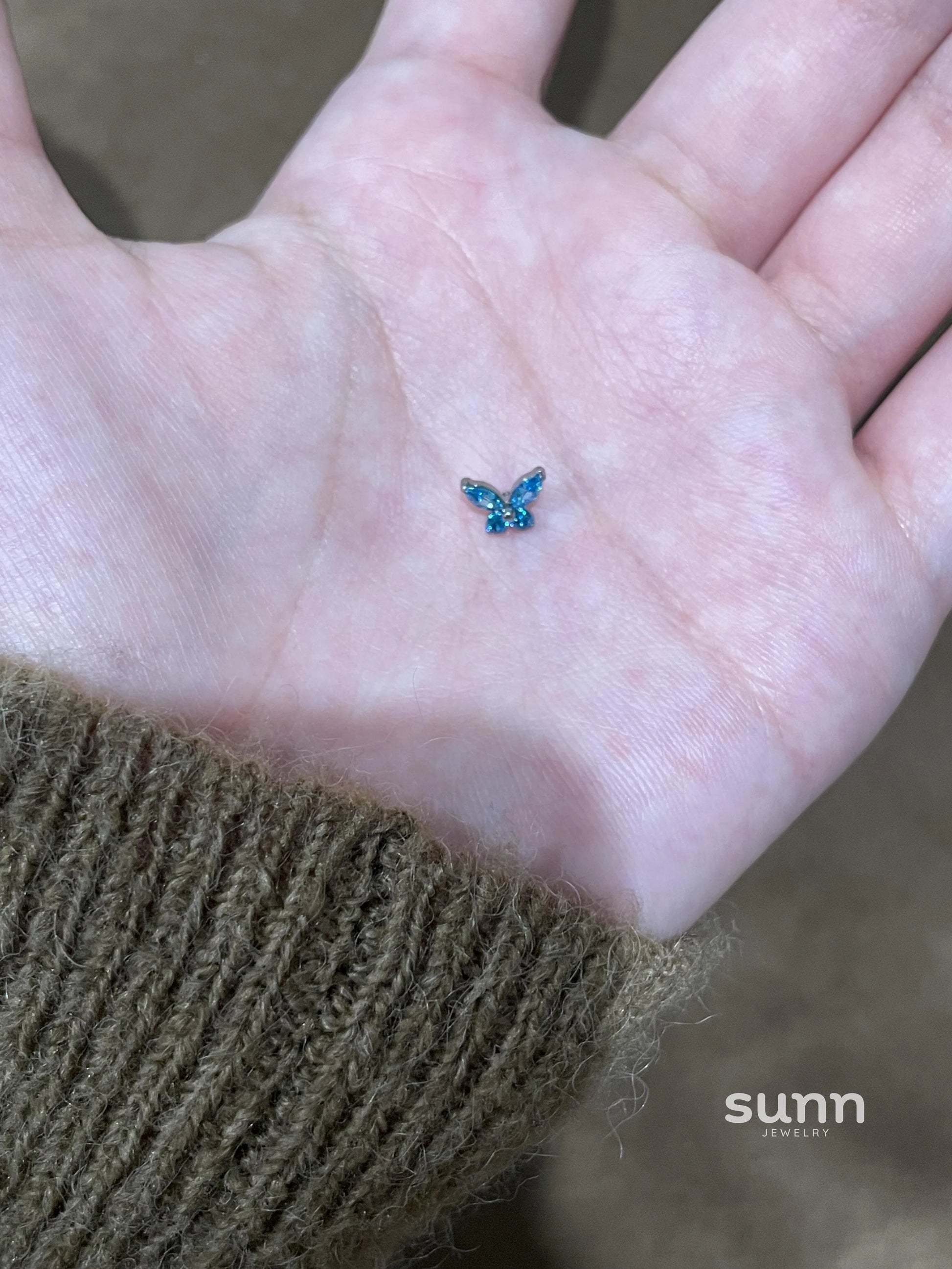 Fiona Blue Zircon Butterfly Earring
