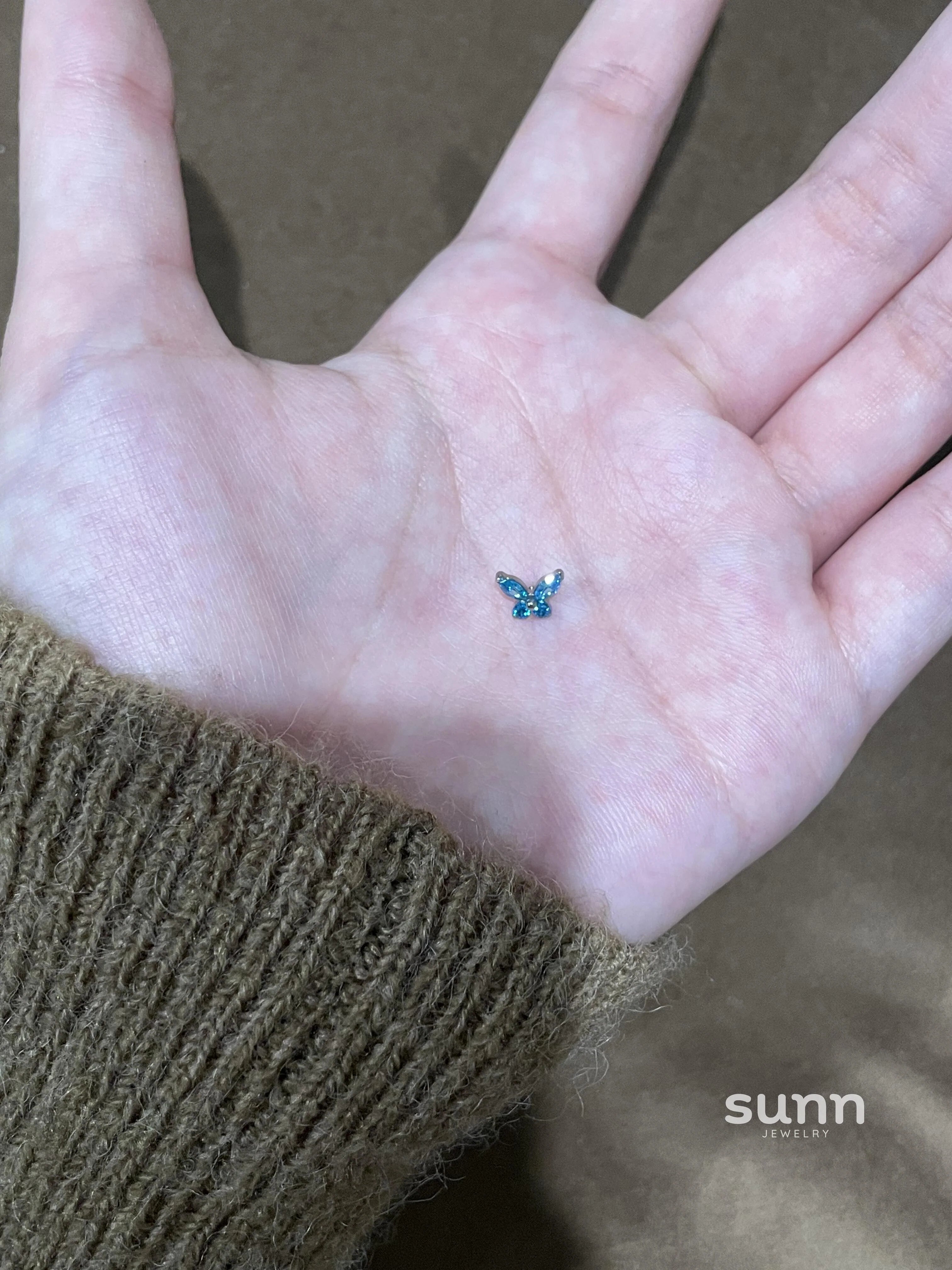 Fiona Blue Zircon Butterfly Earring