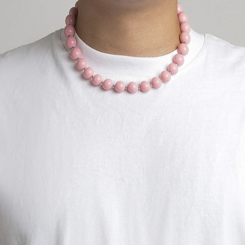Fiona Pink Beaded Necklace