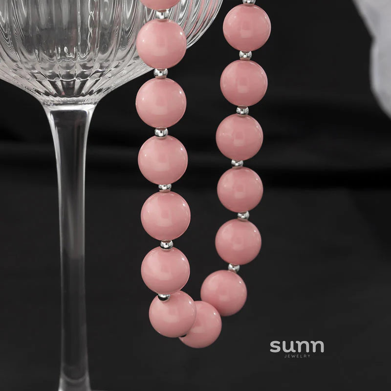 Fiona Pink Beaded Necklace