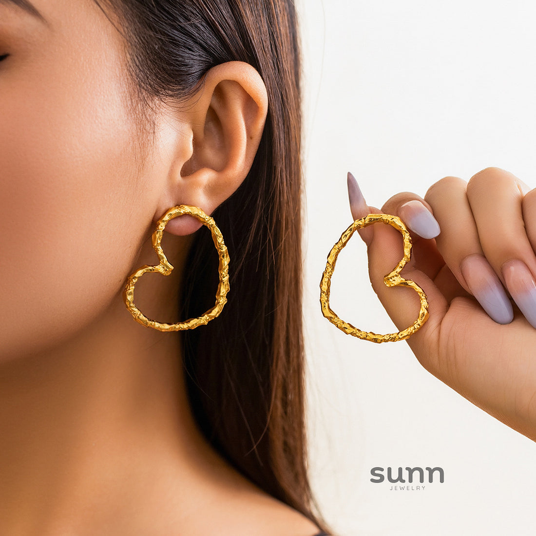 Fraidy Asymmetric Textured Earrings [KG73C4N8]