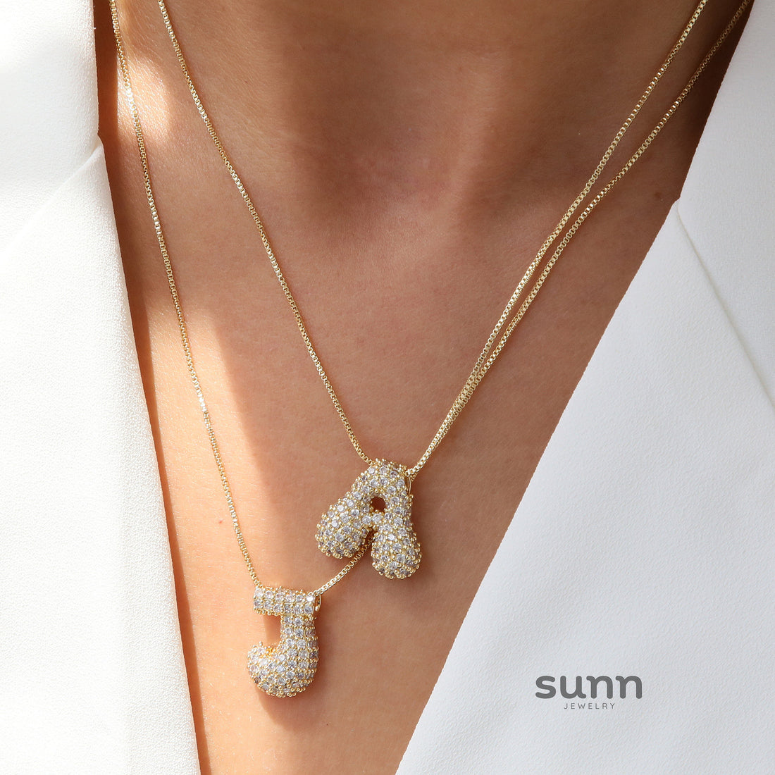 Francis Bubble Initial Necklace [M63ML1EI]
