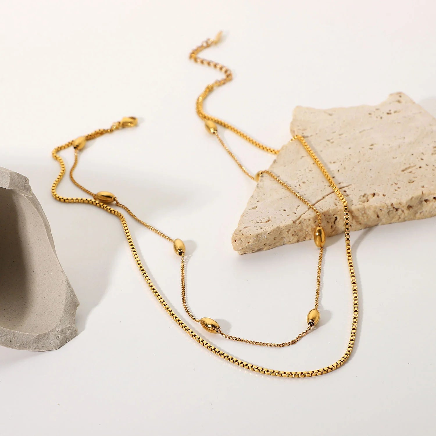 Francis Oval Bead Layered Necklace