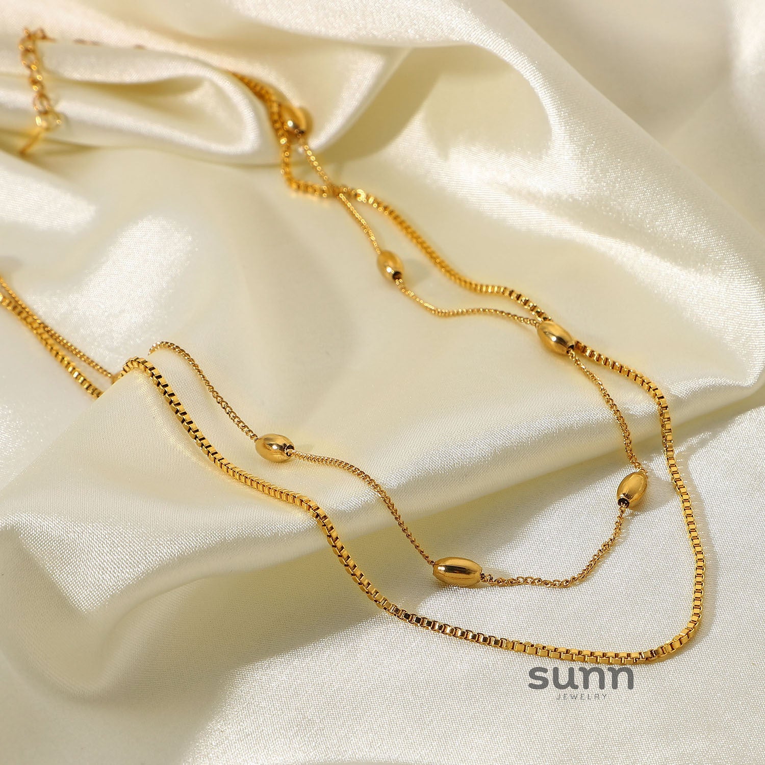 Francis Oval Bead Layered Necklace