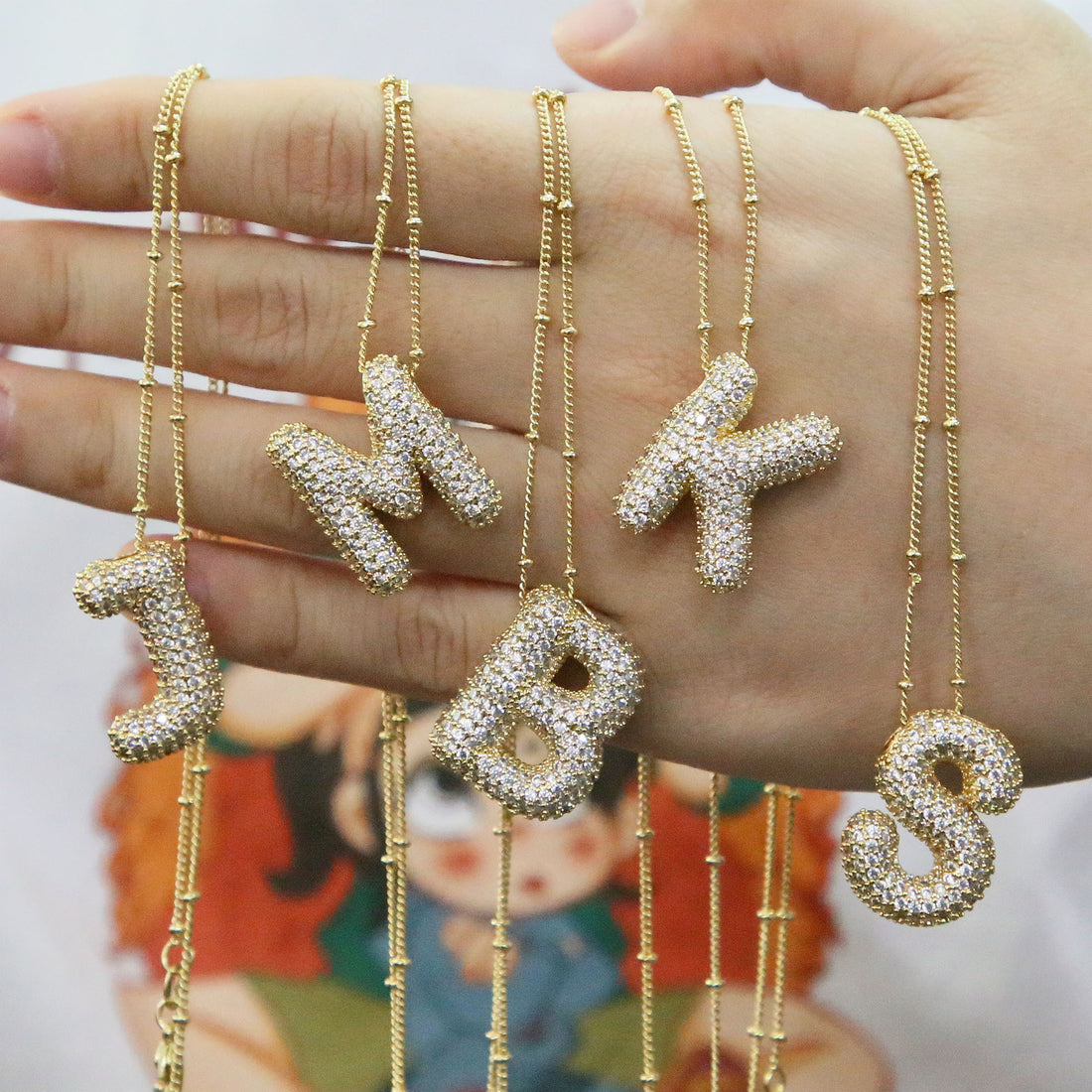 Fynlee Bubble Initial Necklace [6LHB447A]