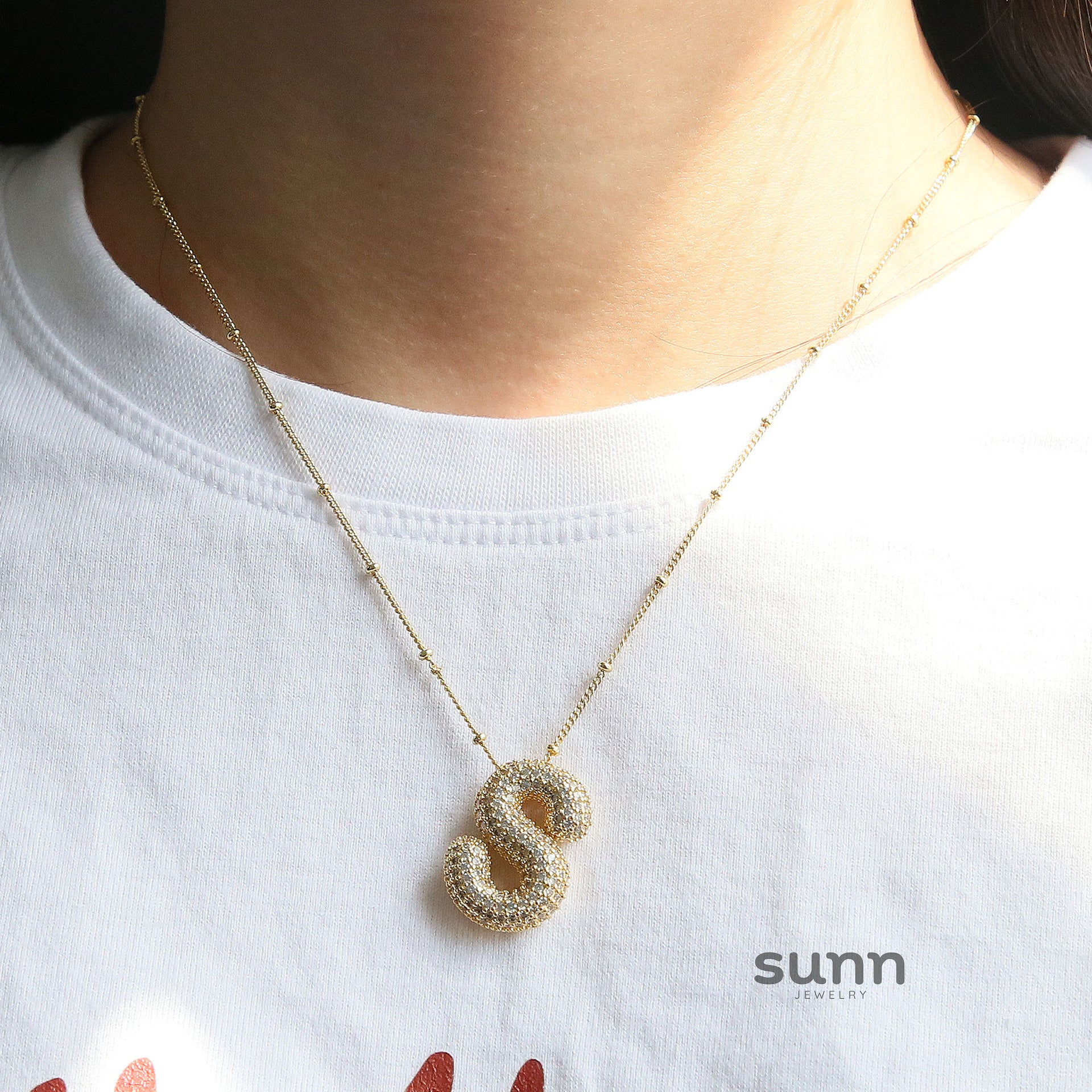 Fynlee Bubble Initial Necklace [8VXSU7MS]