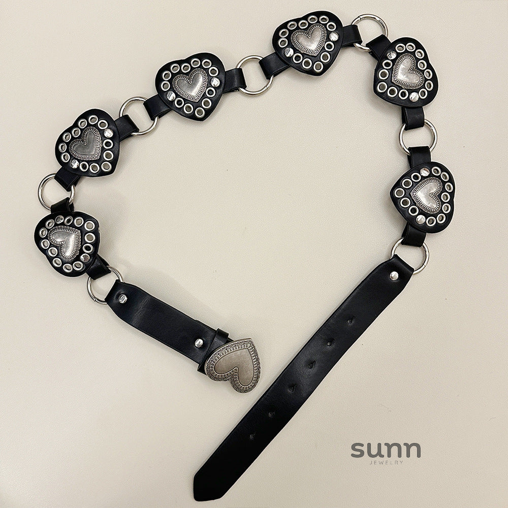 Gabriela Heart Cutout Rivet Belt [SJS0XBA4]