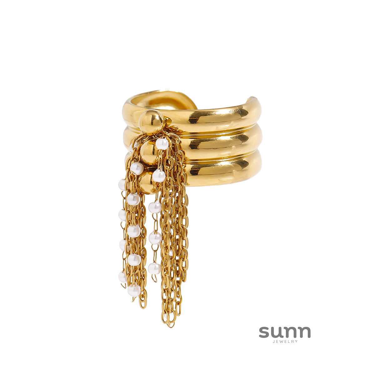 Gabriella Pearl Geometric Ring [582ZE7WR]