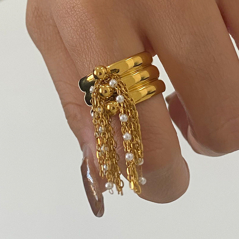 Gabriella Pearl Geometric Ring [WQ6M58AT]