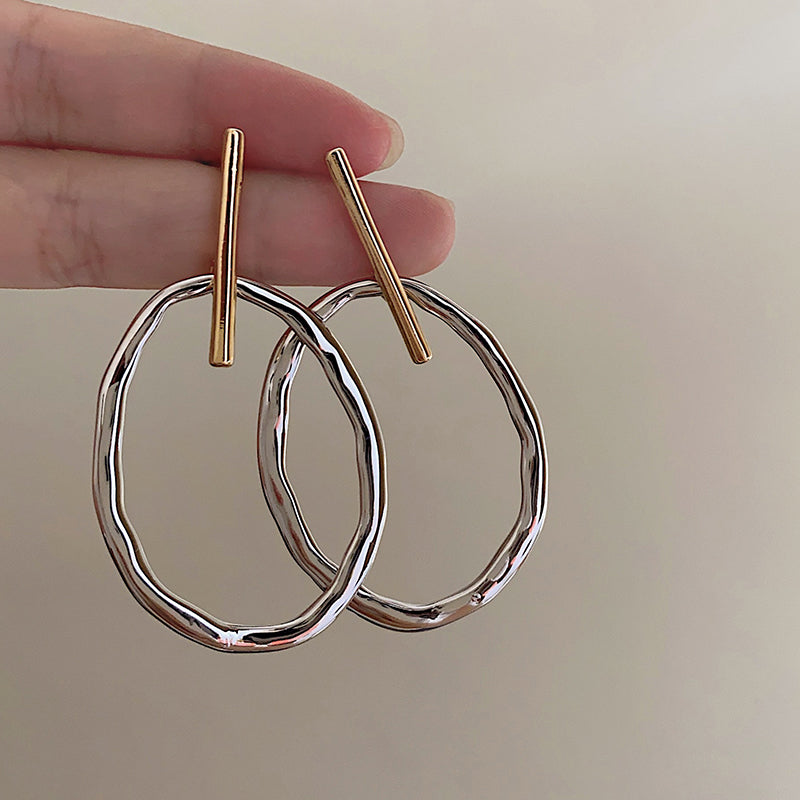 Galileah Two-Tone Oval Earrings [HH9267W0]