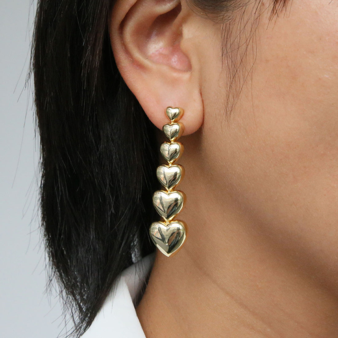 Gemma Gold Heart Drop Earrings [98TMBE3U]
