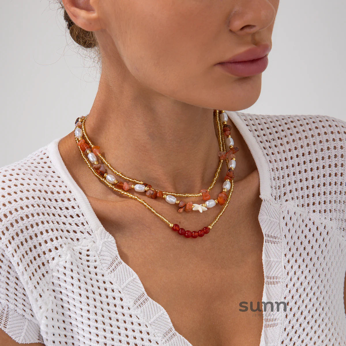 Genavieve Pearl Turquoise Necklace Set