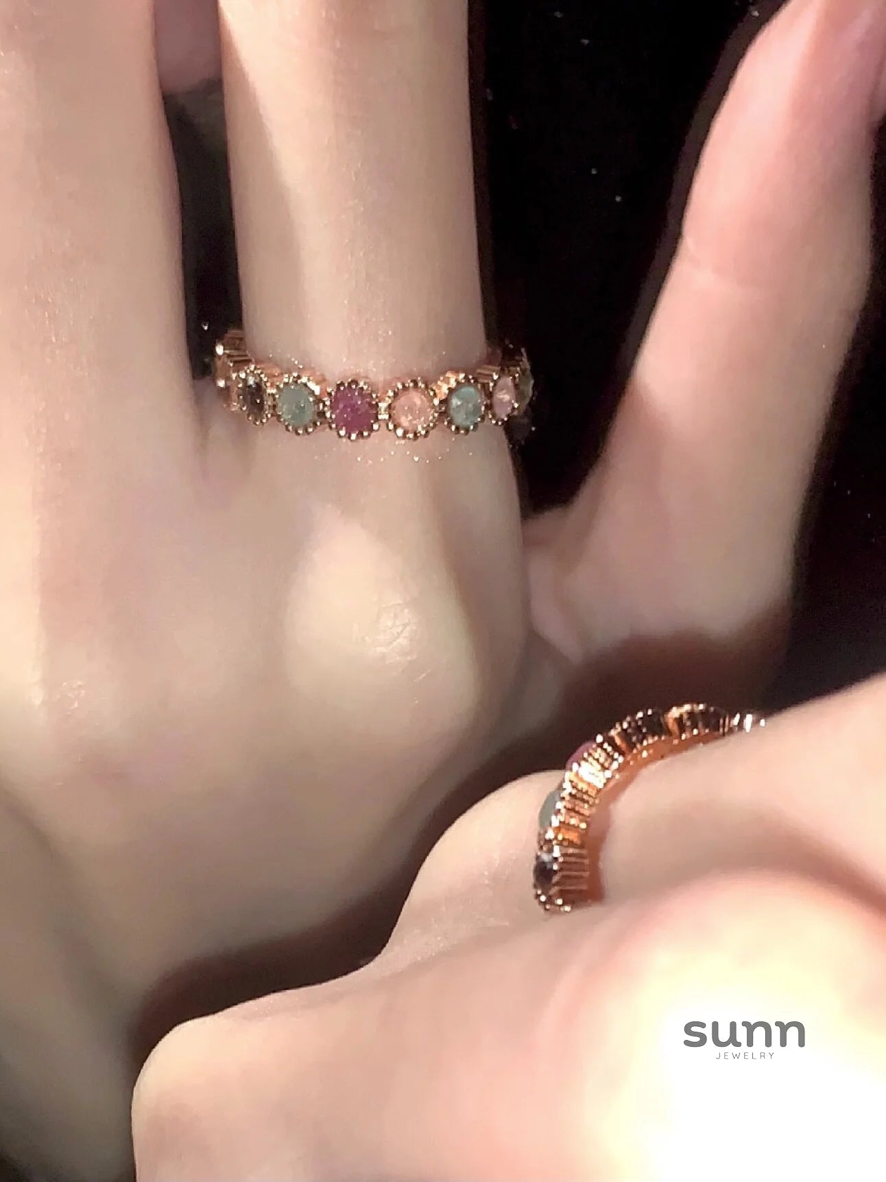 Geneva Tourmaline Rainbow Ring