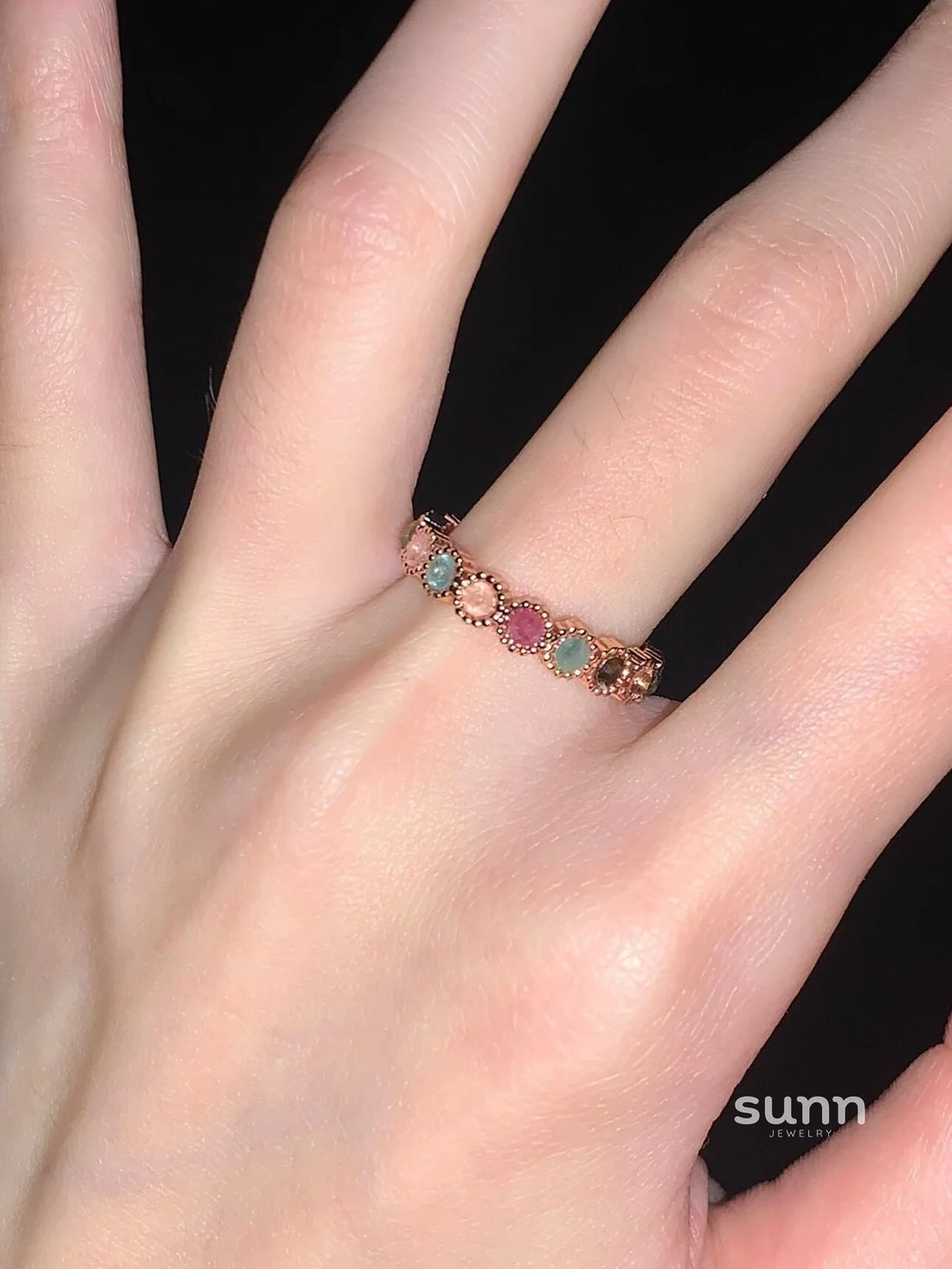 Geneva Tourmaline Rainbow Ring