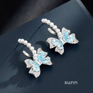 Gentry Crystal Butterfly Studs [9644UFDC]