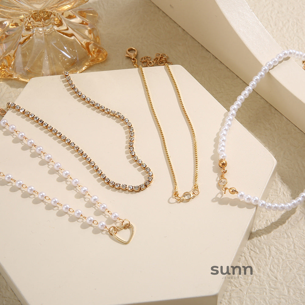 Gentry Rhinestone Pearl Bracelet Set [JS2Q2YEX]