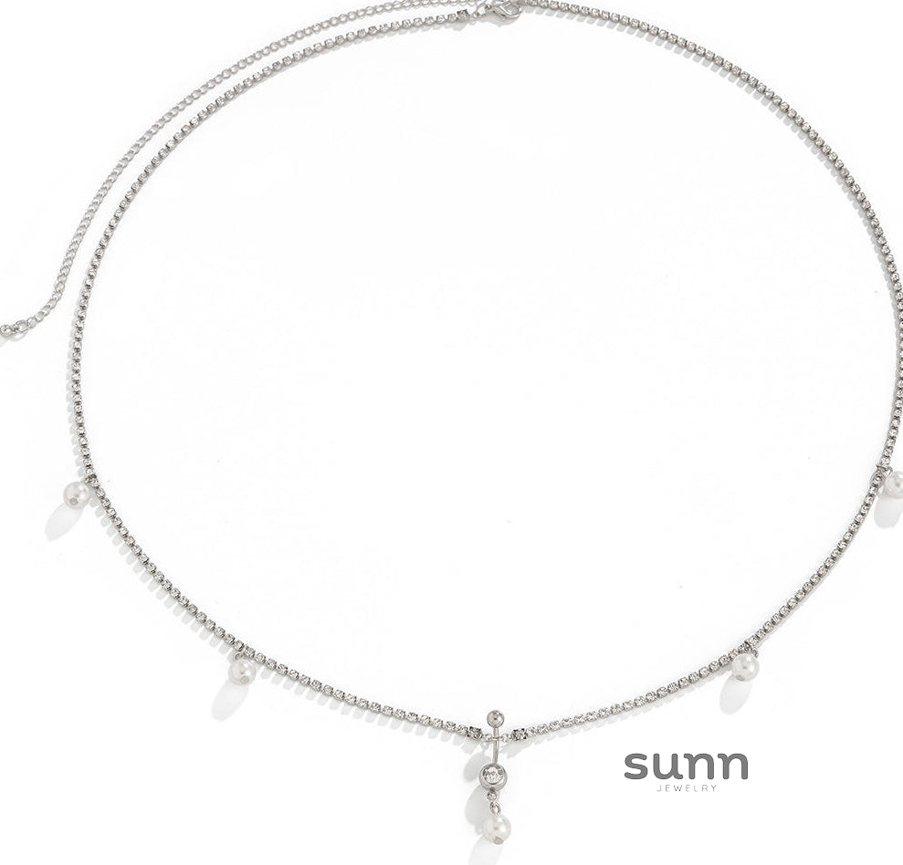 Georgianna Rhinestone Waist Chain [2R58FZ3M]
