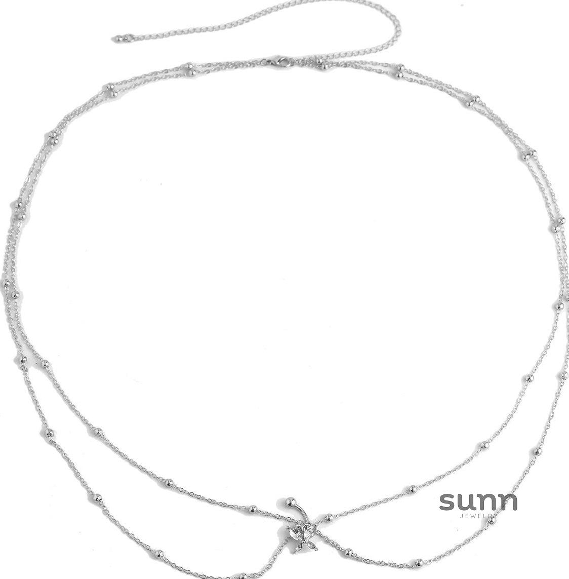 Georgianna Rhinestone Waist Chain [UOUBM3TS]