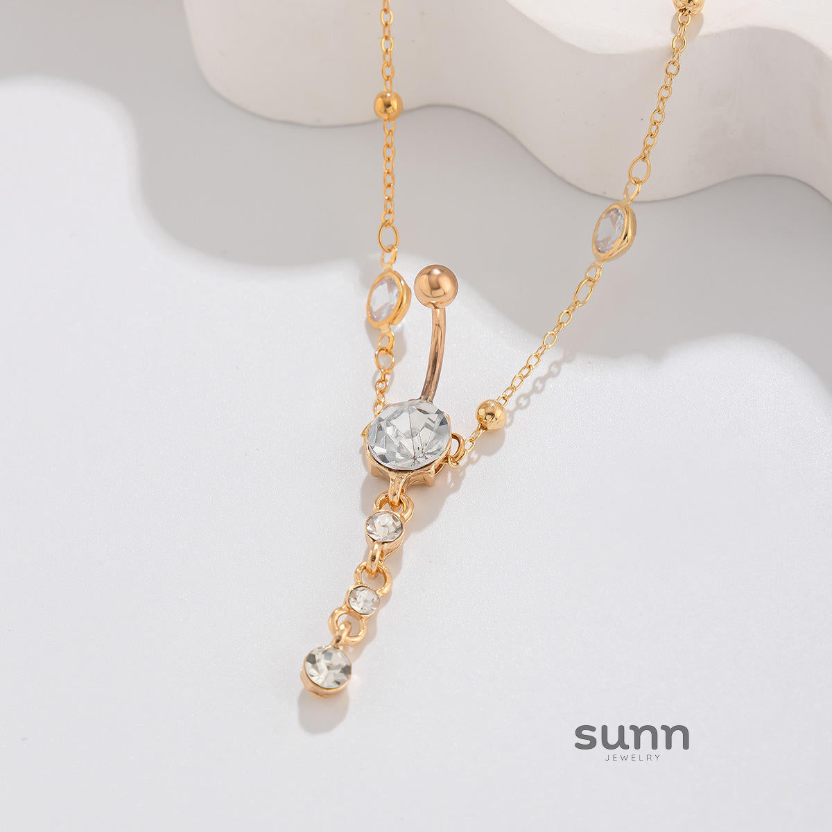 Georgianna Rhinestone Waist Chain [5KVX1RW2]
