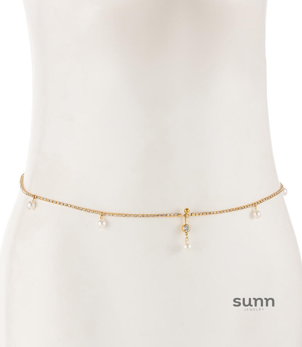 Georgianna Rhinestone Waist Chain [1IDQNQPQ]