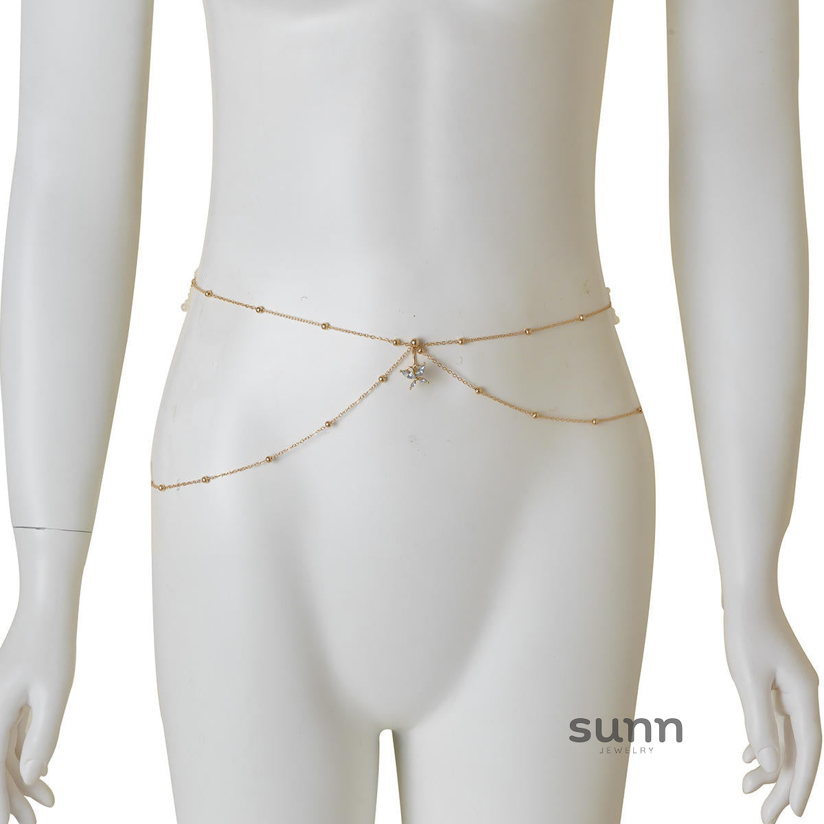 Georgianna Rhinestone Waist Chain [IZTA6933]