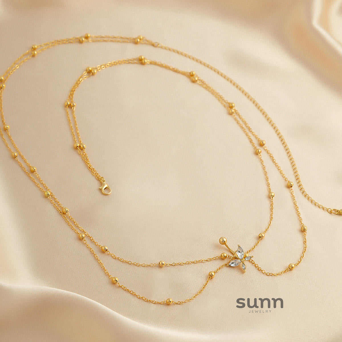 Georgianna Rhinestone Waist Chain [79T8U3NP]