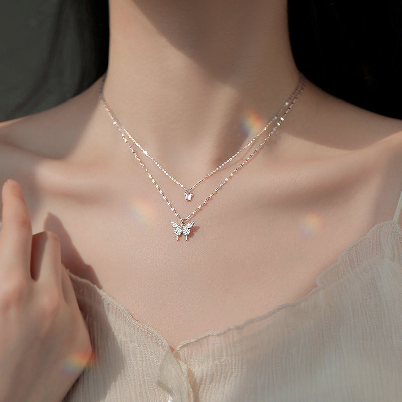 Geraldine Butterfly Double-Layer Necklace [7OAL6SYT]