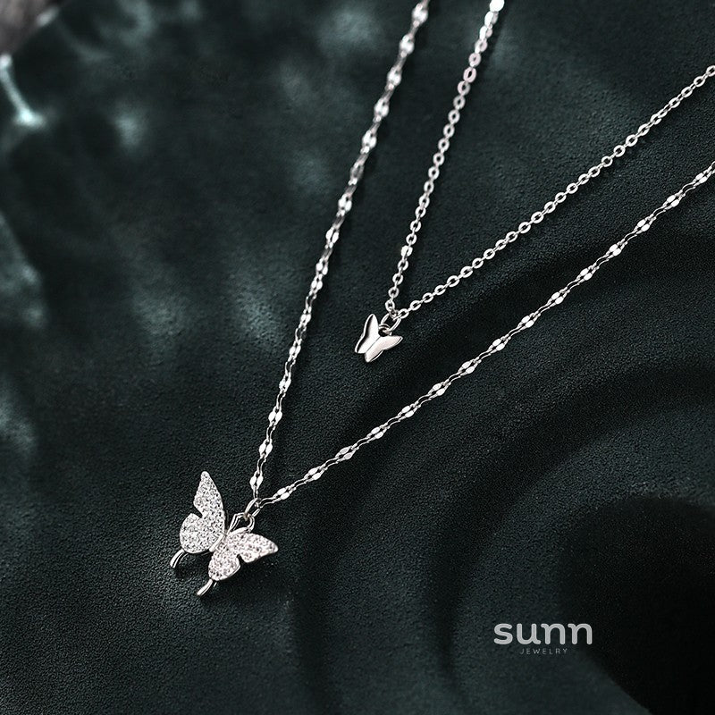 Geraldine Butterfly Double-Layer Necklace [7OAL6SYT]