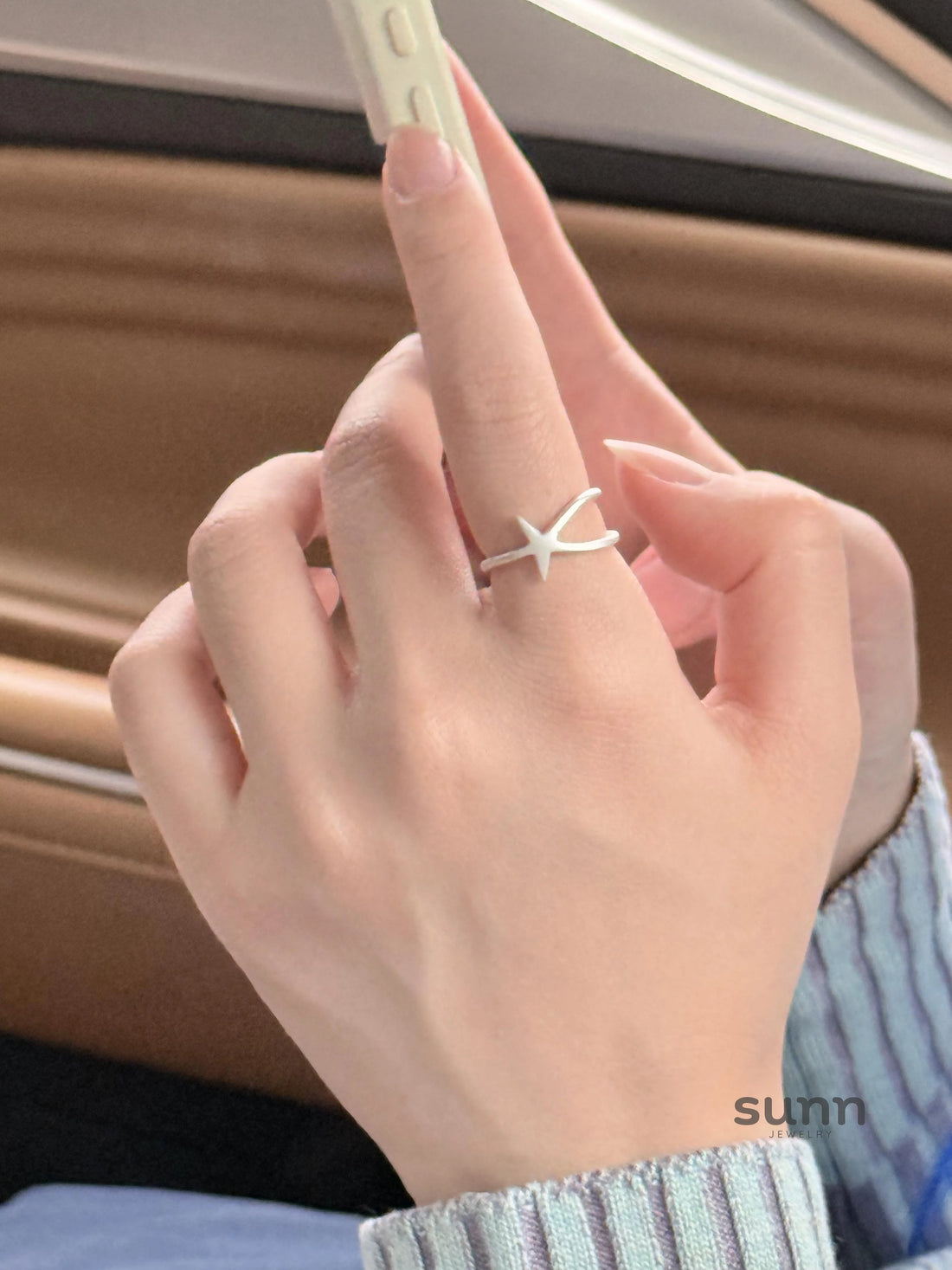 Geraldine Matte Starfish Ring