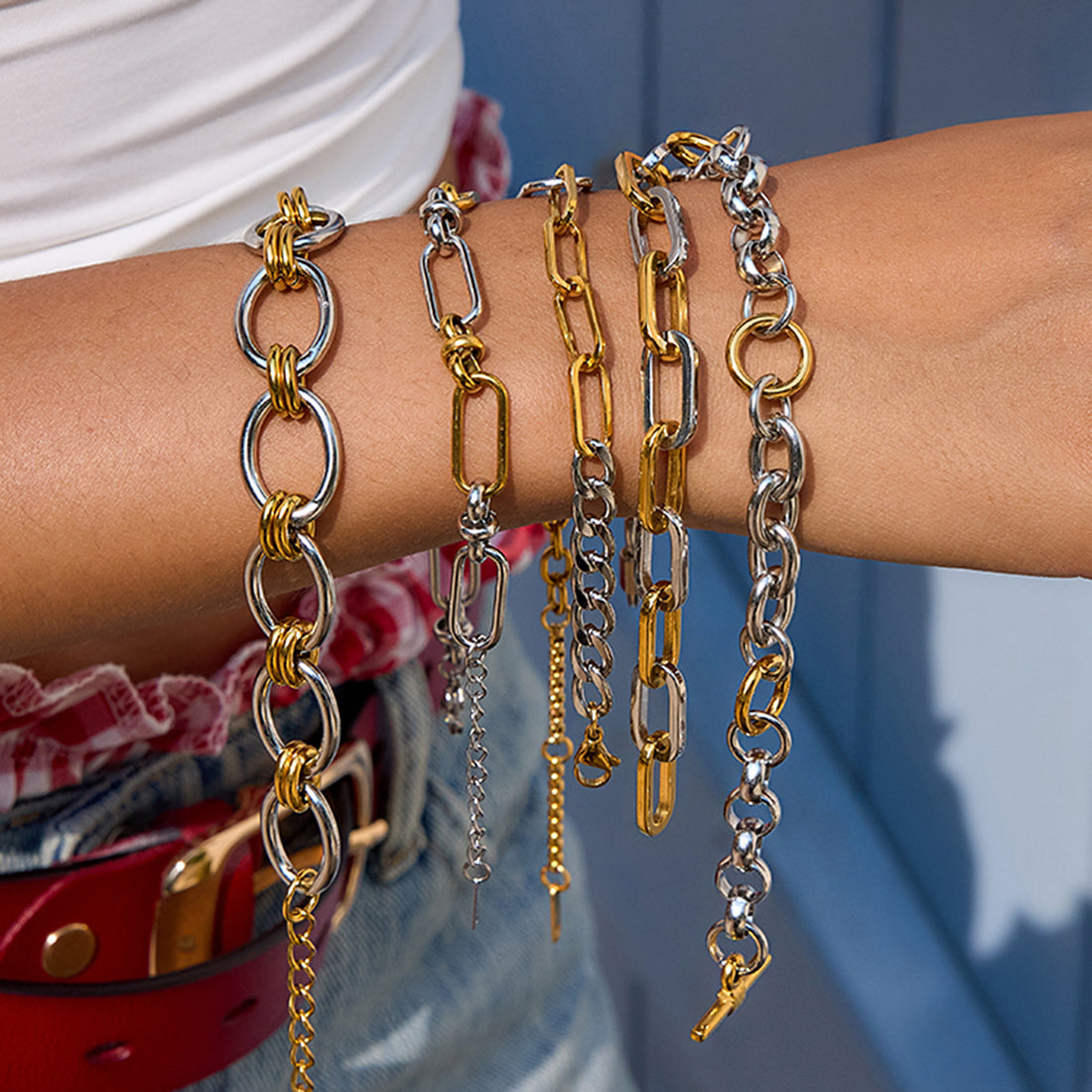 Germani Two-Tone Cuban Bracelet [752OAK10]